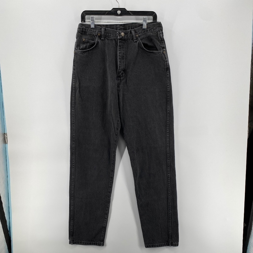 Wrangler Jeans Womens Size 32 Black Denim High Rise Vintage 5 Pocket Zip Closure